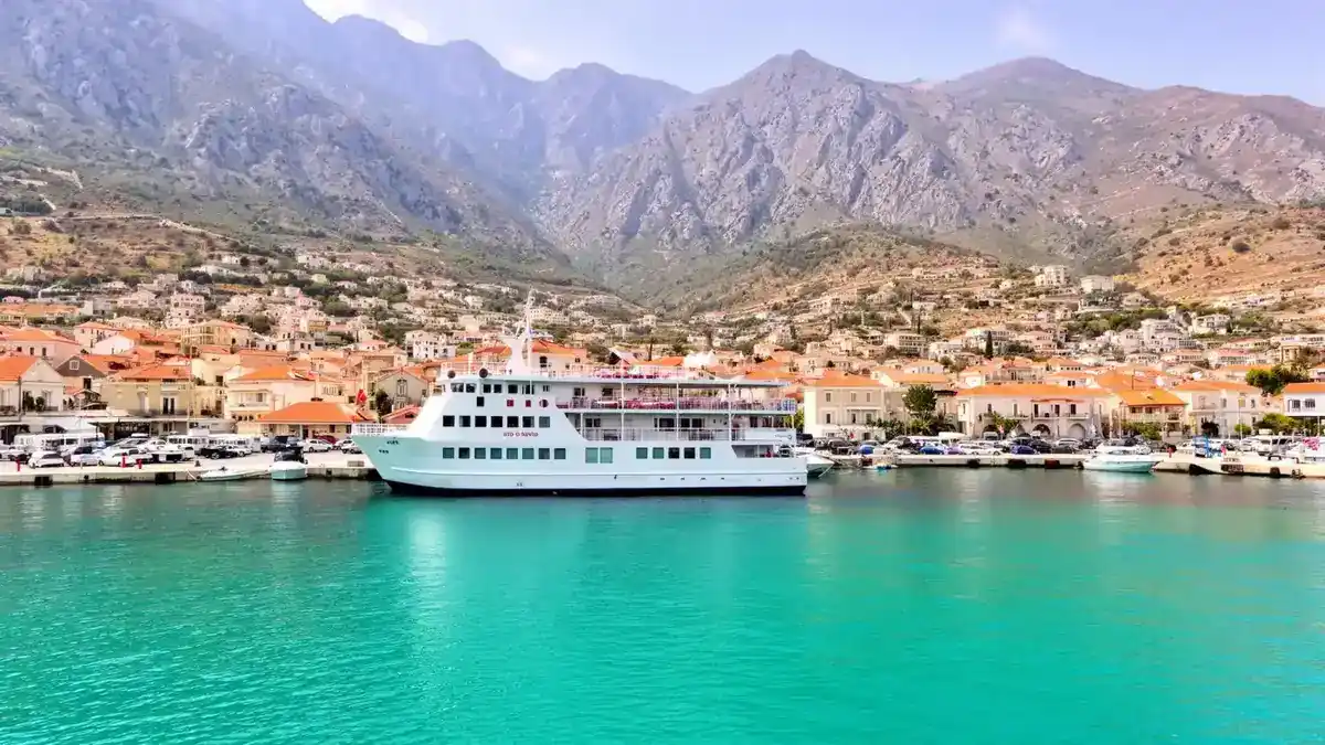 Saranda waterfront and port — main pickup point for Corfu ferry arrivals